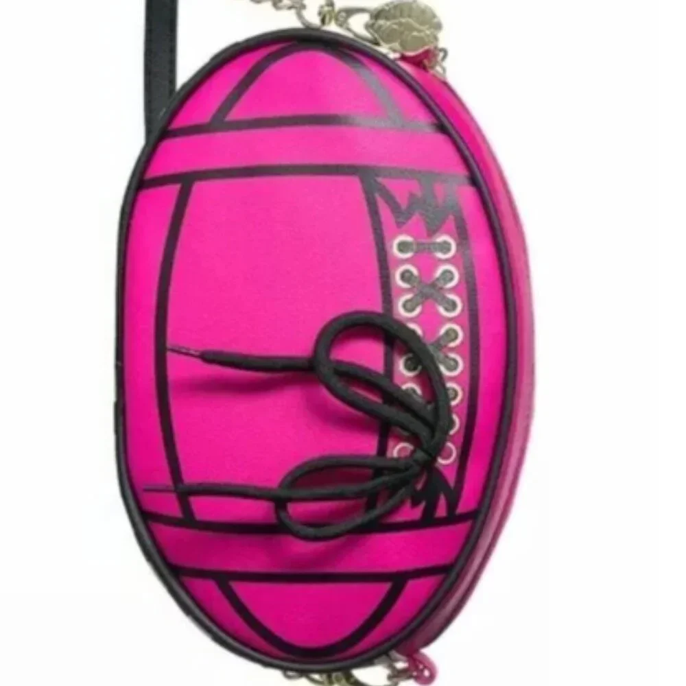 Betsey Johnson Fuchsia Football Crossbody - Picture 9 of 9